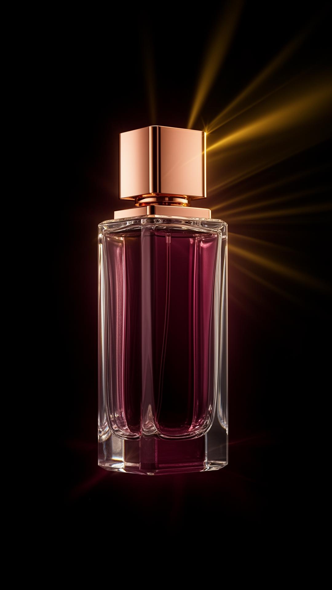 LUMIÈRE flagship crystal perfume bottle with rose gold cap